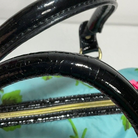 Betsey Johnson Turquoise & Pink Floral Satchel Handbag - Picture 11 of 16